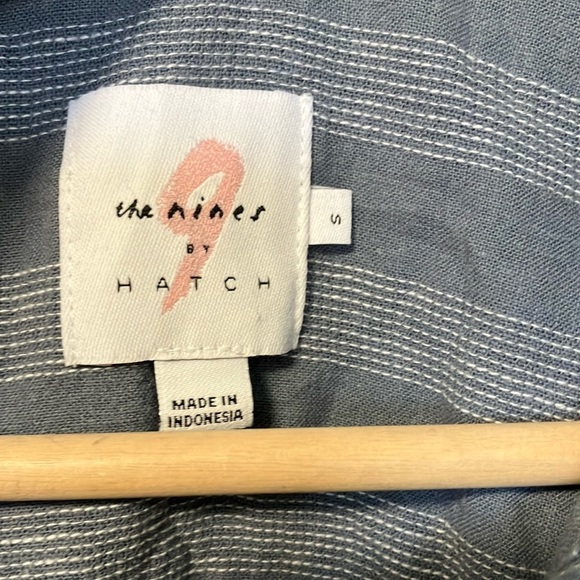 The Nines by HATCH Striped Gray Button-Up Women's Top - Picture 2 of 5